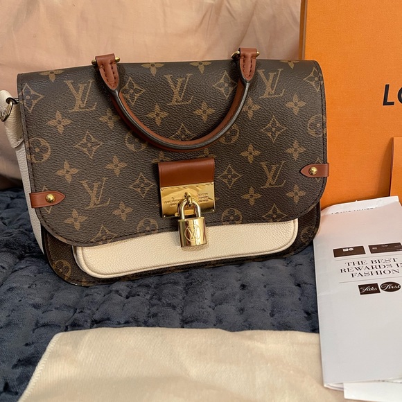 Louis Vuitton Monogram Brown and Red Satchel - Picture 2 of 6